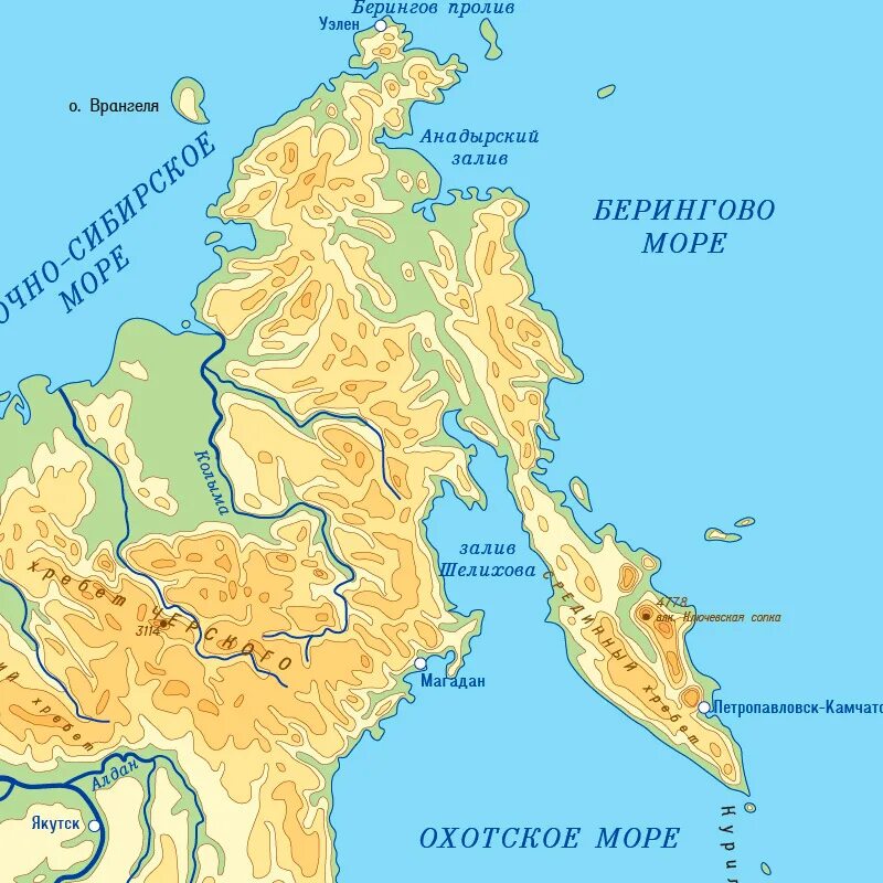 Залив креста чукотка на карте. Чукотский автономный округ на карте россии. Чукотский полуостров бухта провидения на карте. Анадырский пролив. Анадырский пролив.