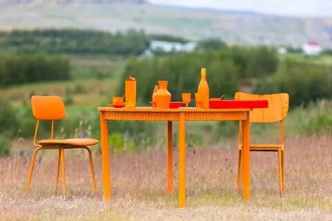 A orange table