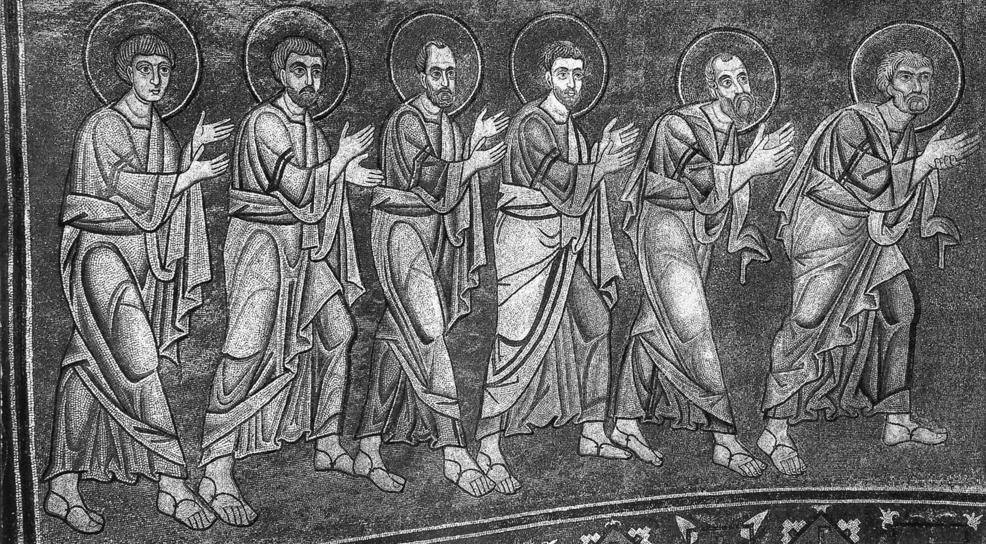 Сайт апостолове. Причащение апостолов. Лазарев древнерусские мозаики и фрески.