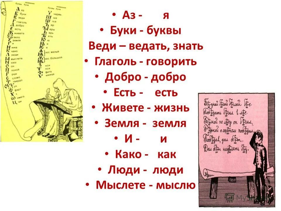 Буквы аз Буки веди Глаголь добро. Аз Буки веди Глаголь добро есть живете. Глаголь добро есть. Веди Глаголь добро.