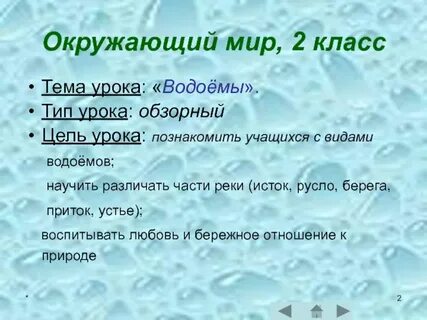 Водоемы окружающий мир