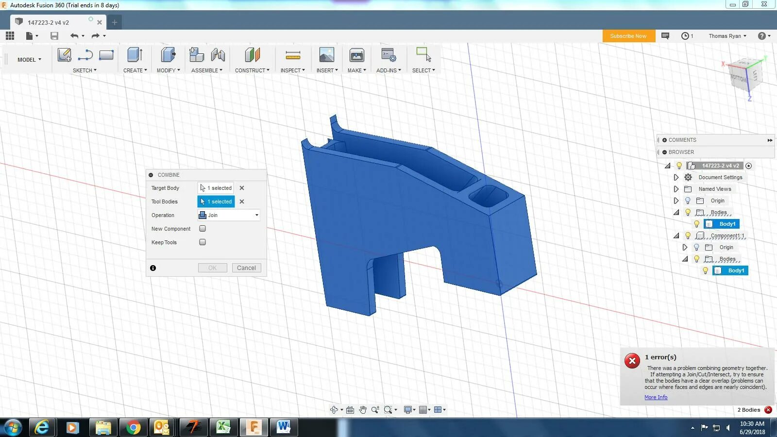 Не запускается fusion 360. Joint 2 bodies fusion 360. autodesk fusion 360. программа фьюжн 360. моделирование в fusion 360.