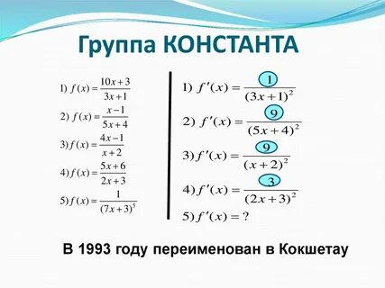 Сложные производные формулы