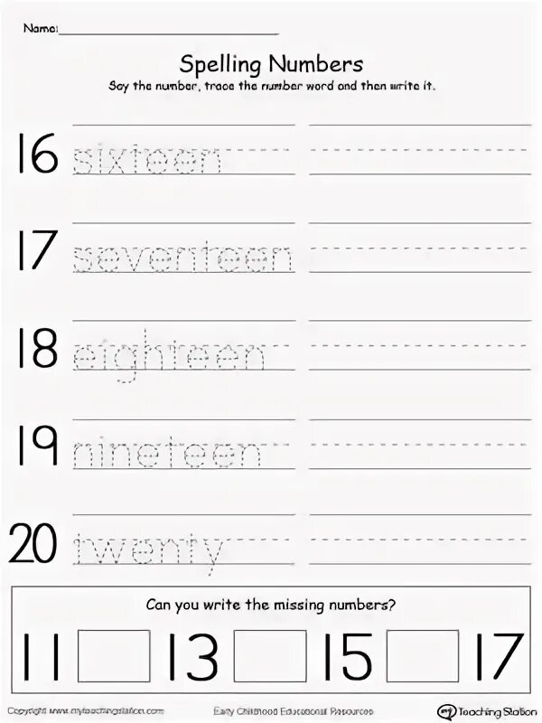 Write the numbers then match