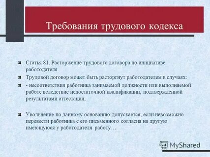 Ст 81 кодекса