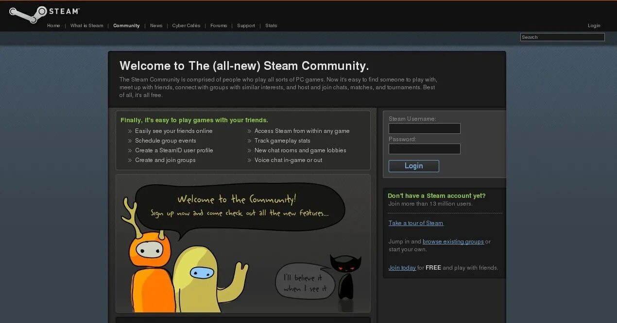 Steam must be started. Сообщество steam. стим комьюнити. стим 2007. steam эволюция.
