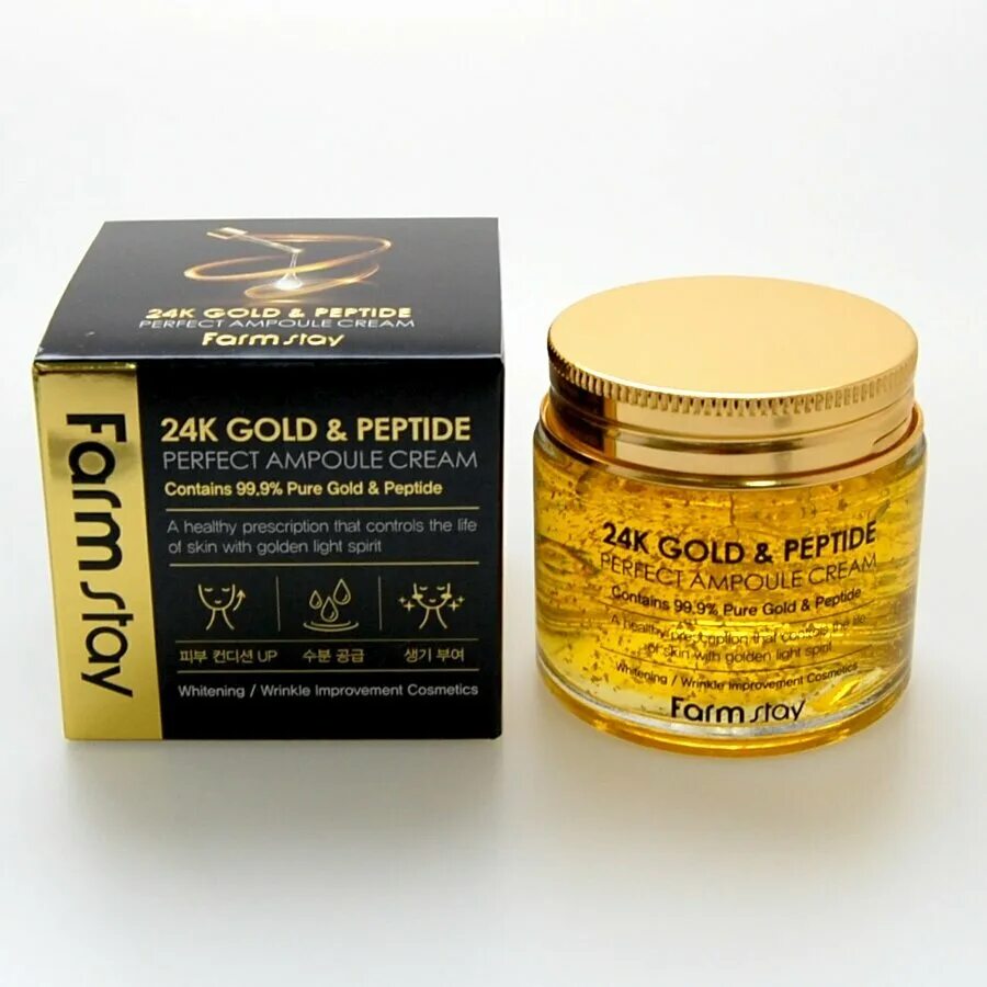 Farmstay ампульный крем с золотом и пептидами фармстей - 24k gold & peptide. крем с золотом и пептидами. Farmstay крем с золотом и пептидами farmstay 24k gold & peptide perfect ampoule cream, 80ml 80мл. Farmstay 24k gold & peptide perfect ampoule ампульный крем с золотом и пептидами. 24k gold & peptide ampoule cream.