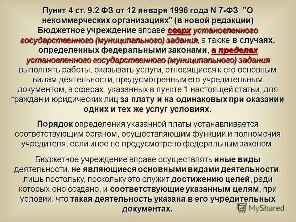 1 фз № 7. ст 9 7 фз. п 2 ст 8 фз 115. учреждения фз о некоммерческих организациях. фз-7 от 12.