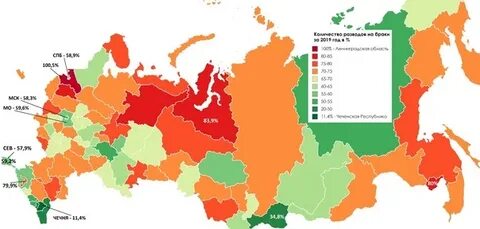 Процент разводов в 2024 году