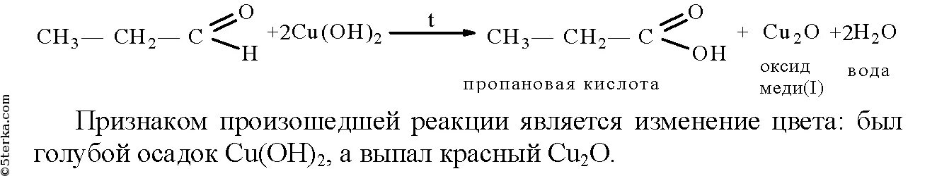 Пропаналь и гидроксид меди ii