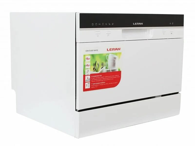 Компактная посудомоечная машина Leran CDW 55-067. Leran CDW 55-067 White. Леран посудомоечная машина настольная. Компактная посудомоечная машина Leran CDW 55-067, белый.