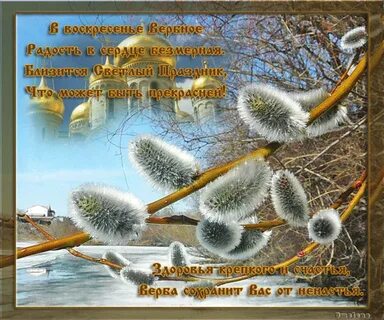 С вербным воскресеньем красивые мерцающие пожеланиями