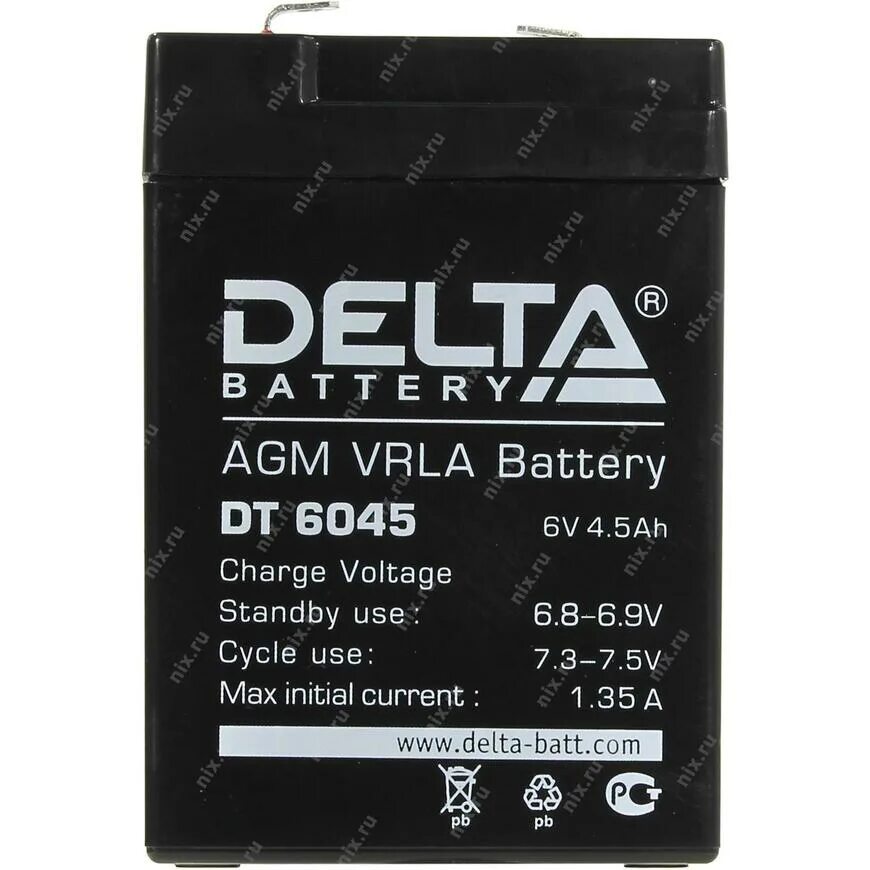 аккумулятор 6. дельта батарея дт 6045 6v. Delta 6045. 5 а·ч. Delta 6045.