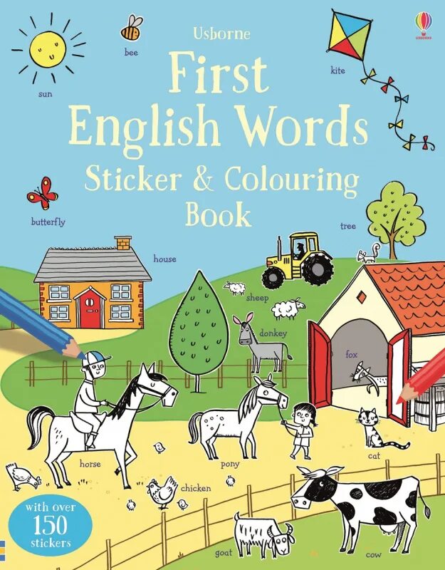 First English Words Sticker book. First English Words Usborne Sticker. Sticker book. 1000 English Words Usborne. First book ru