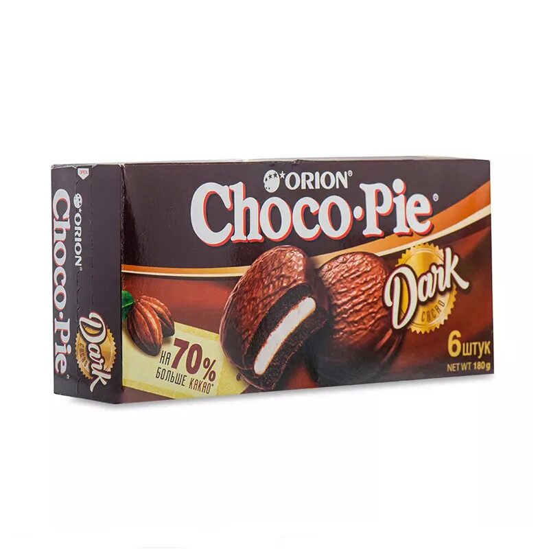 Choco 1. Чоко Пай Dark Орион 180 г/16,. Печенье Orion Choco-pie Dark 6шт 180г. Орион Чоко Пай 180 г. Чоко-Пай дарк карамель (1*6), печенье, 180гр. "Орион", (*16шт).