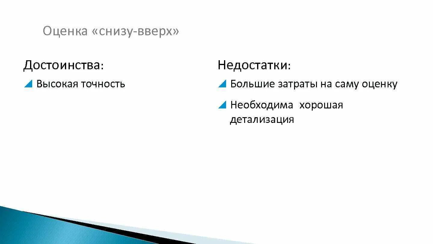 Оценка снизу вверх. Оценка снизу вверх проекта. Оценка «снизу-вверх» картинки. Способ планирования снизу вверх преимущества.