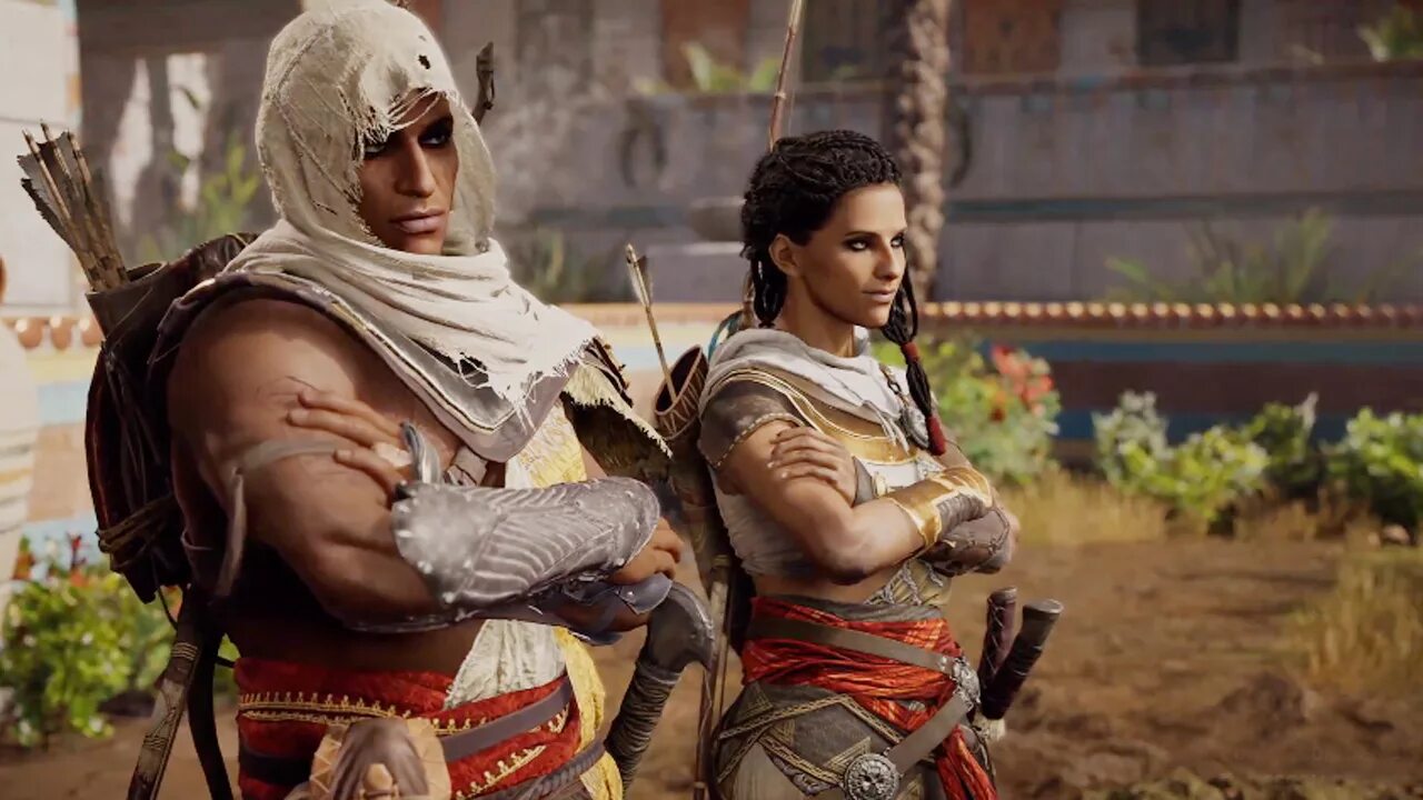 Aya s. Assassin's Creed Origins Байек. Меджай ассасин Крид Истоки. Assassins Creed Айя и Байек. Ассасинс Крид ориджинс.