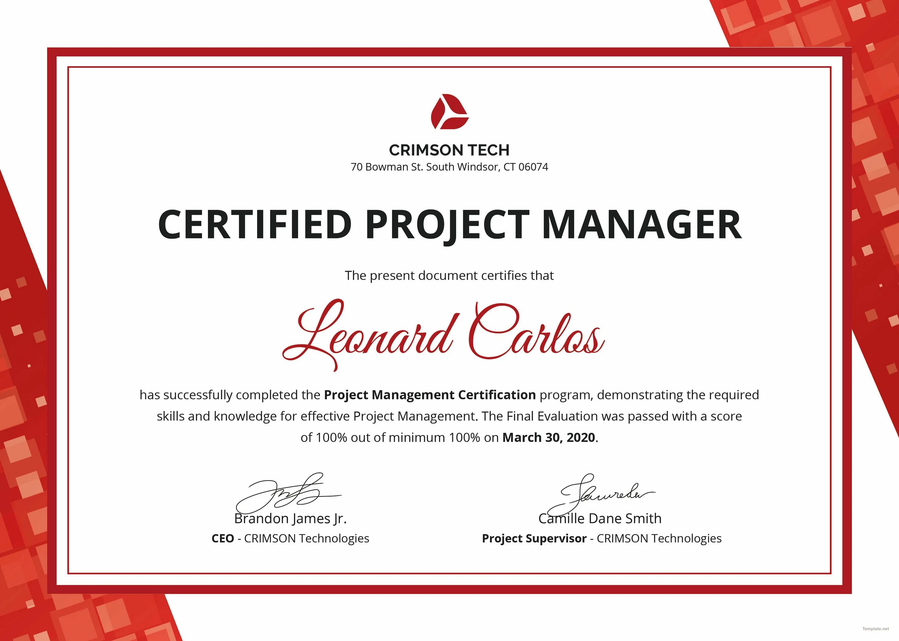 Project Management Certificate. It Project Management Certificate.