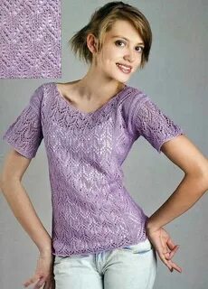 Тонкие ажурные кофточки спицами