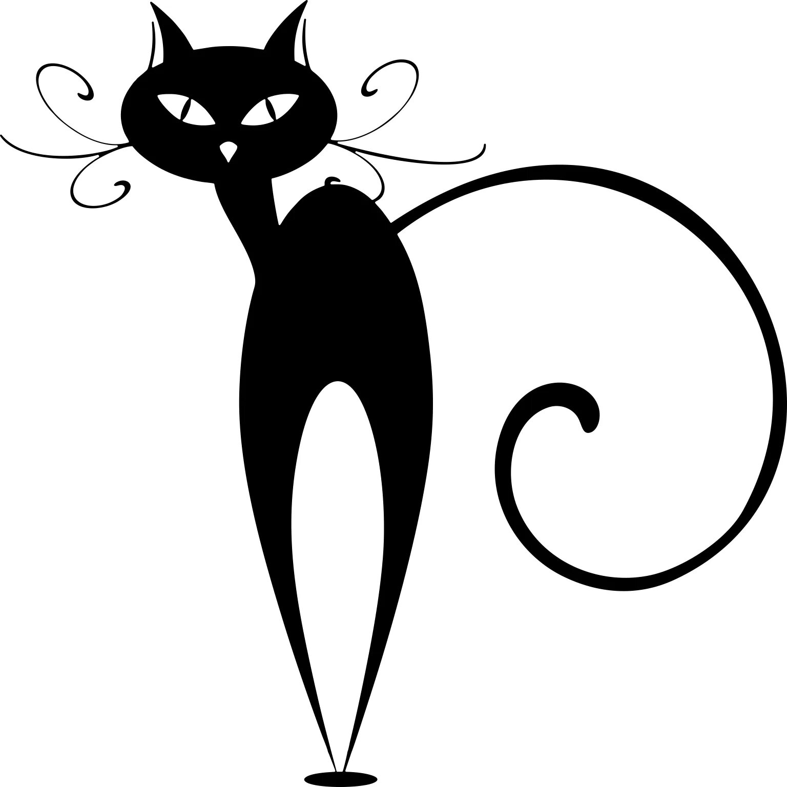 Как нарисовать черную кошку