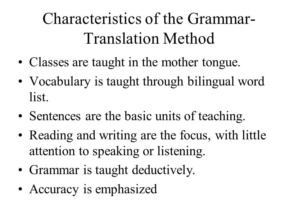 Grammar translator. Grammar translation method.
