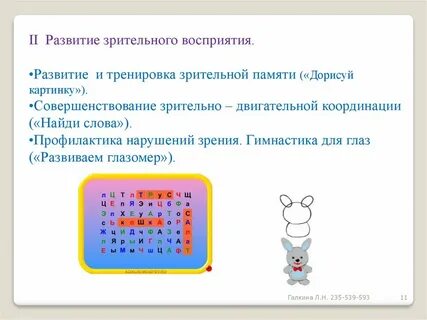 Формирование зрительного восприятия