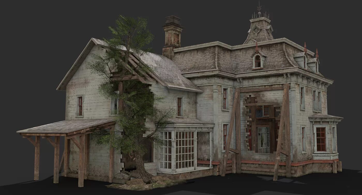 Old house 3. 3d модель victorian house. викторианский стиль в архитектуре. страшные дома 3д модель. horror house 3d model.