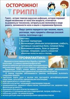 Профилактические мероприятия гриппа