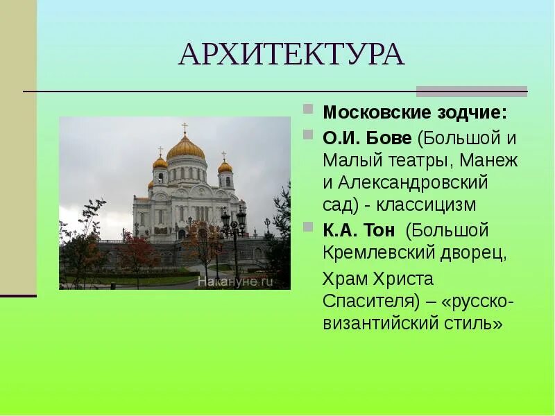 Сообщение о архитекторе