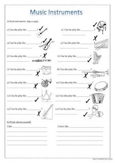 Instruments worksheet