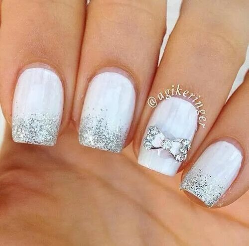 Stiletto nails, designs, chrome Nail designs bling, Rhinestone nails, Bling nail