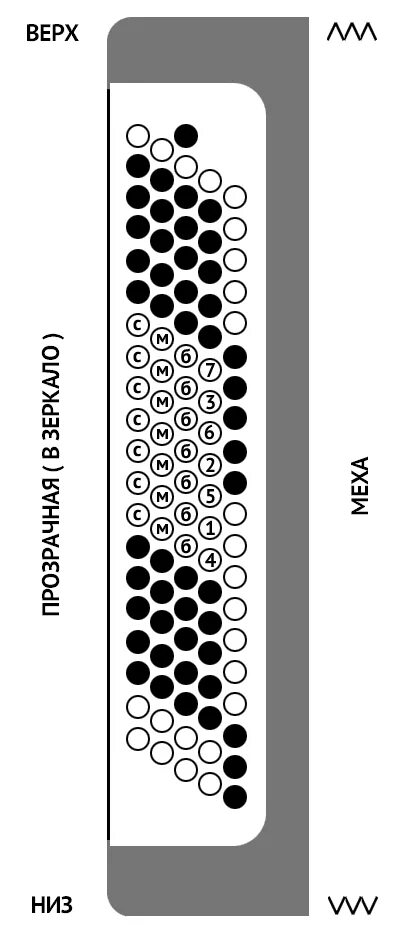 Играть на баяне аккордами. Пятирядная правая клавиатура баяна. Баян Этюд схема клавиатуры. Баян Этюд левая клавиатура. Левая клавиатура аккордеона расположение нот.