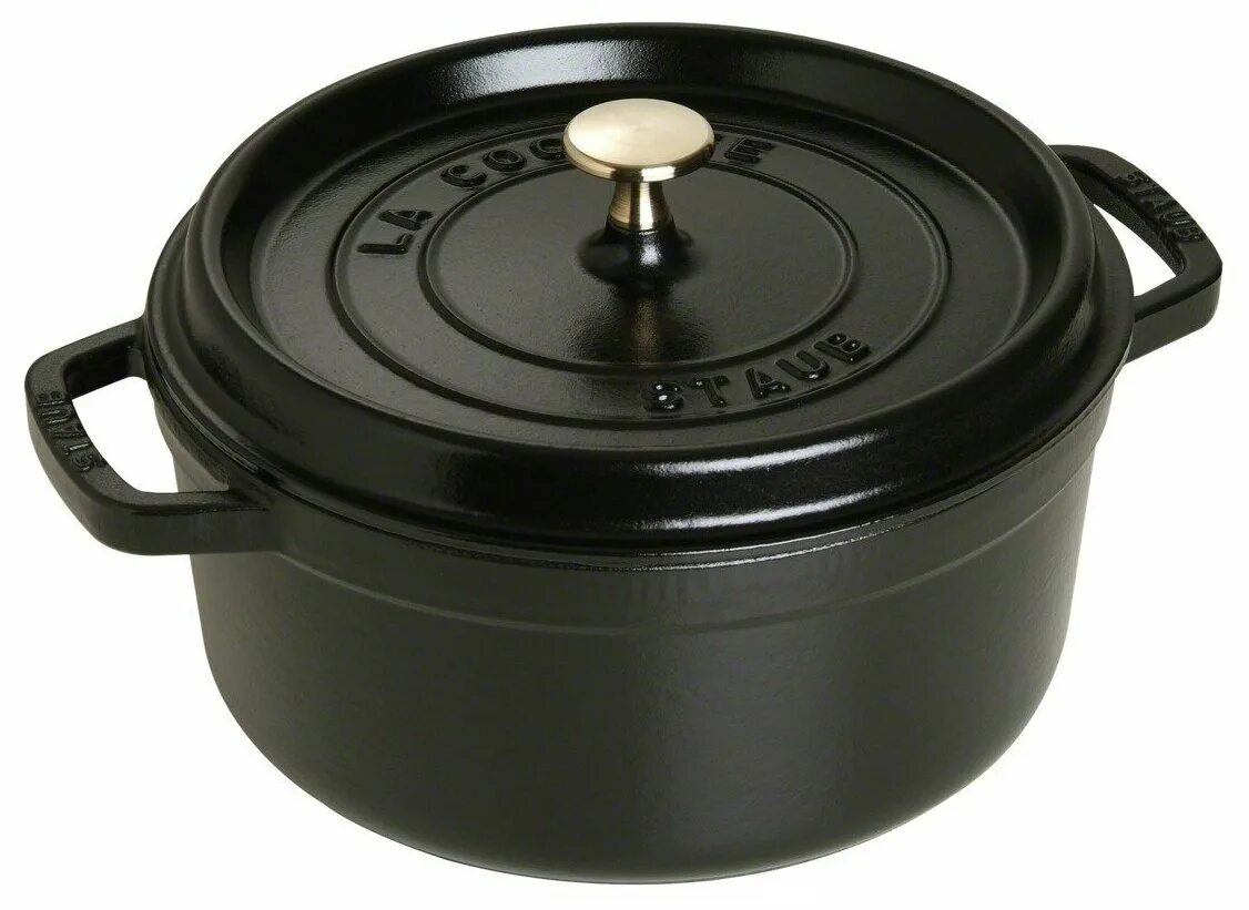 Кокот Стауб. Кокот Staub 1102685. Кокот круглый, 30 см, 8,35 л, черный Staub. Чугунный кокот Staub. Можно эмалированную посуду в духовку