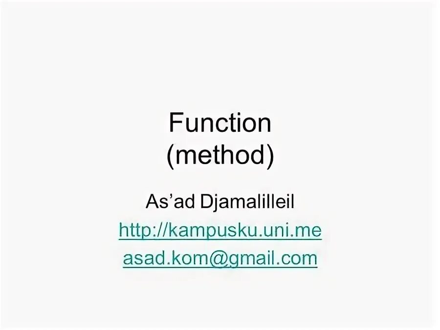 Functional methods. Functional methods
