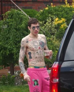 Pete Davidson was first romantically linked to Kanye's ex Kim Kardashi...