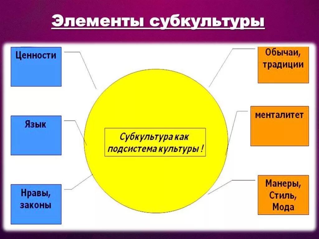 Выберите признаки субкультуры