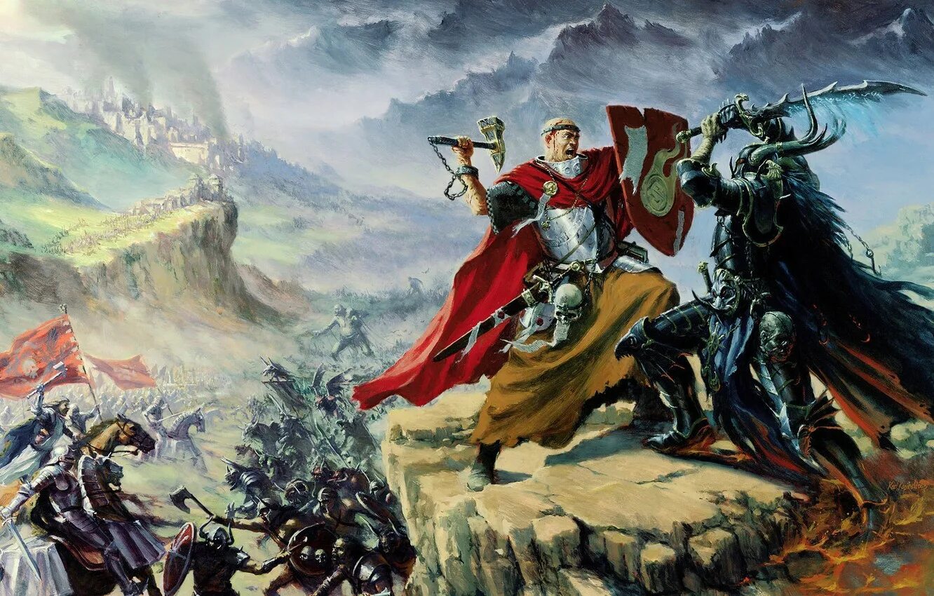 Борьба с хаосом. Империя вархаммер фэнтези. Человек заваленный бумагами. Магия стихий. Много идей в голове.