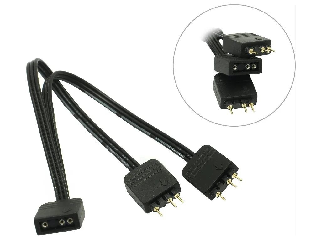Разветвитель для подключения подсветки rgb 3 pin PHANTEKS 3-Pin Digital RGB-LED Y-extension cable