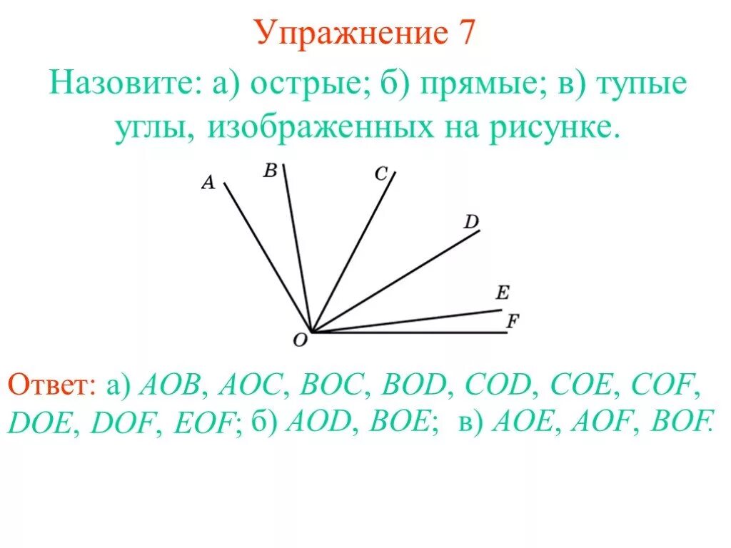 Острый угол рисунок. Угол AOB прямой угол. Сколько острых углов на рисунке 2 класс.