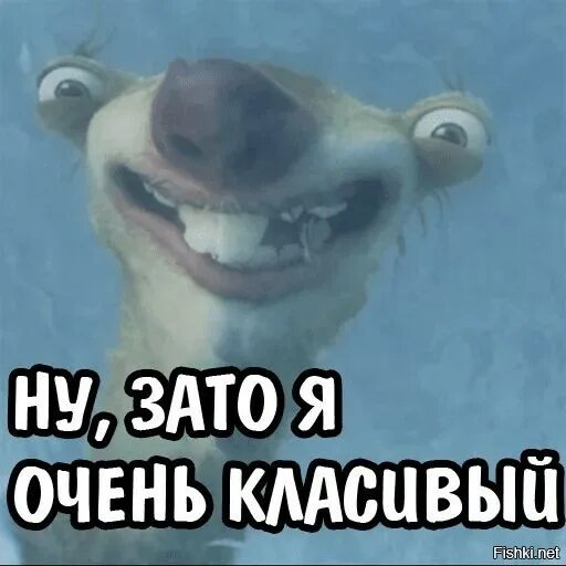 Сид мемы. Мем зато я. Я не старею потому что я. Зато мы красивые. Зато я очень красивый ледниковый период.