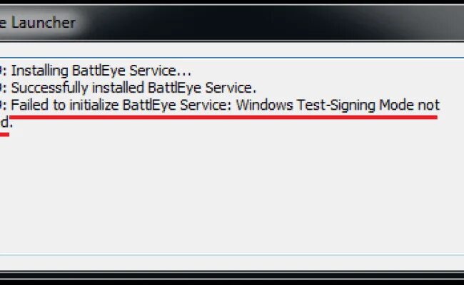 Battleye failed. Failed to initialize BATTLEYE service: Windows Test-signing Mode not supported.. Windows Testing Mode not supported. Лицензионное соглашение BATTLEYE. BATTLEYE тестовый режим Windows.