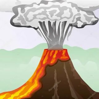 Вулкан рисунок для детей