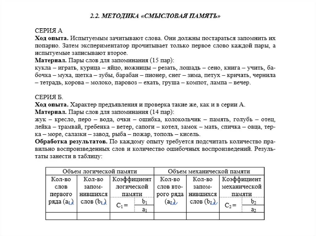 Методика смысловая память. Методика диагностики памяти вывод. Тест на смысловую память. Исследование смысловой памяти. Оценка памяти методики