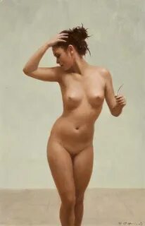 Harry Holland (b.1941) Female Nude (2004) oil on board signed lower right a...