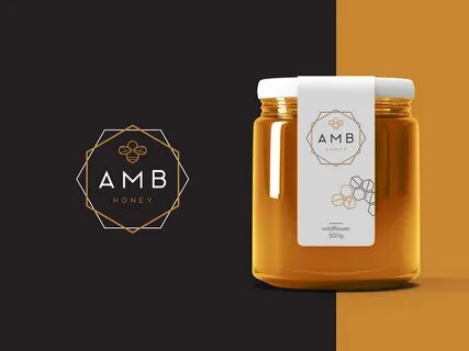 AMB Honey logo & packaging.