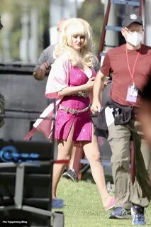 Emmy Rossum Continues to Film Re-Shoots For Her New Film 'Angelyne&apo...