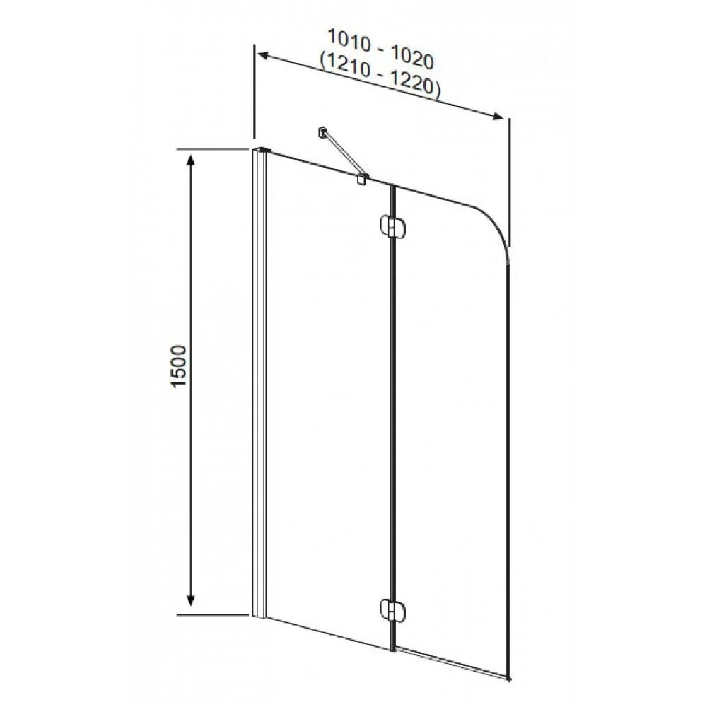 Radaway 201202-101nr Torrenta PND R шторка на ванну 1010-1020х1500 мм, стекло прозрачное. Radaway Torrenta PND. Шторка для ванной Радавей. ESD 120 хром transparent душевая шторка новый.