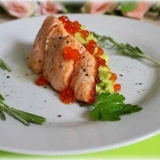 Рецепт семги с красной икрой