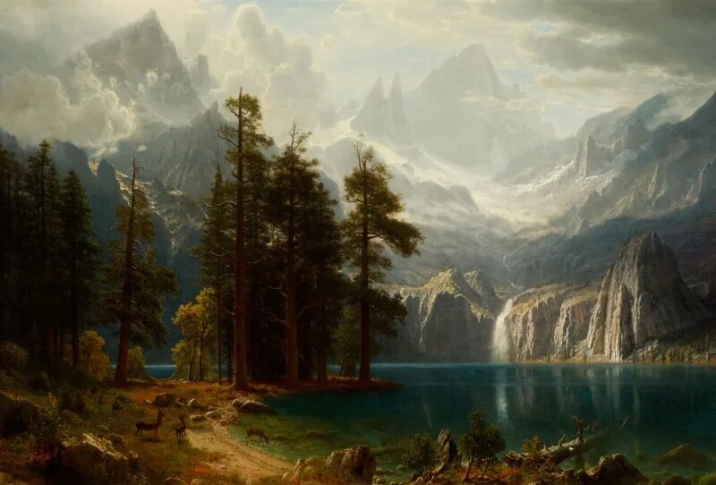 Самые красивые произведения. Альбер Бирштадт Сьерра-Невада. Albert Bierstadt художник.