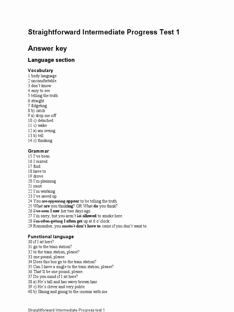 Intermediate progress test keys. Solutions third edition intermediate tests keys unit 6a. straightforward elementary progress test 1. straightforward intermediate test. straightforward intermediate unit tests.